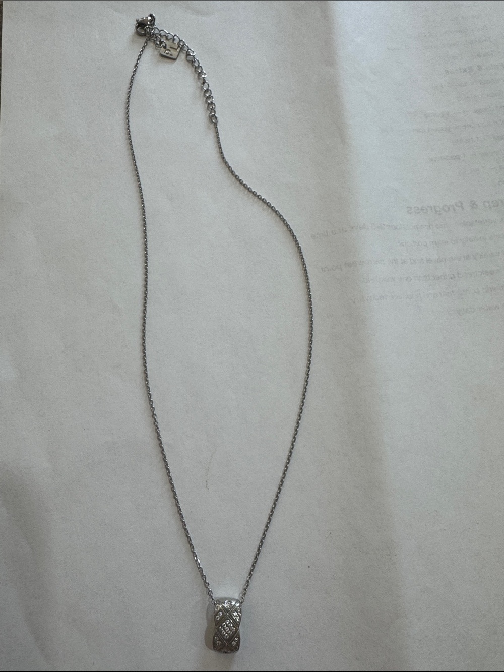 Park Lane Silver-tone Pavé Pendant Necklace - Classic Women's Jewelry
